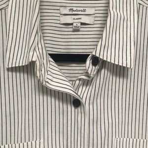 Madewell long sleeve women’s shirt. Large, white with black stripe.